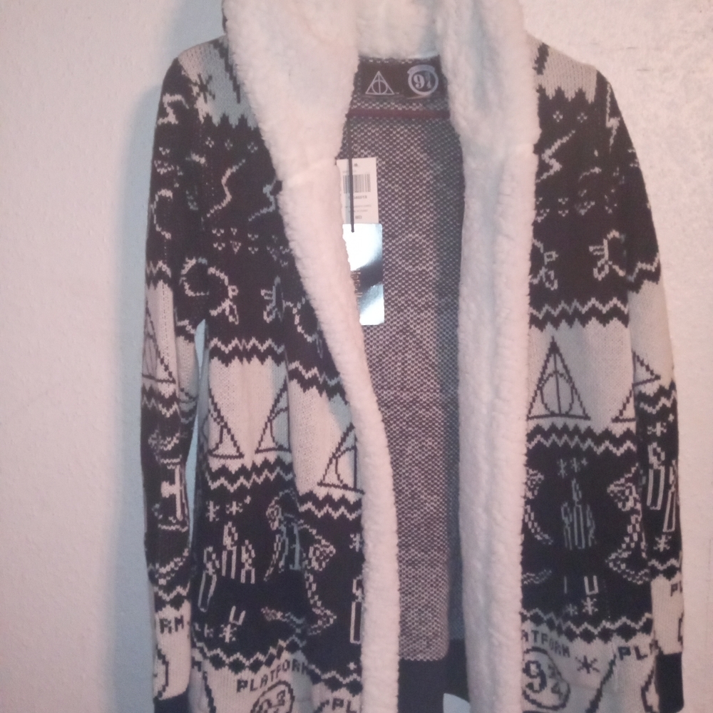 Harry Potter deathly hollows cardigan sweater sz m